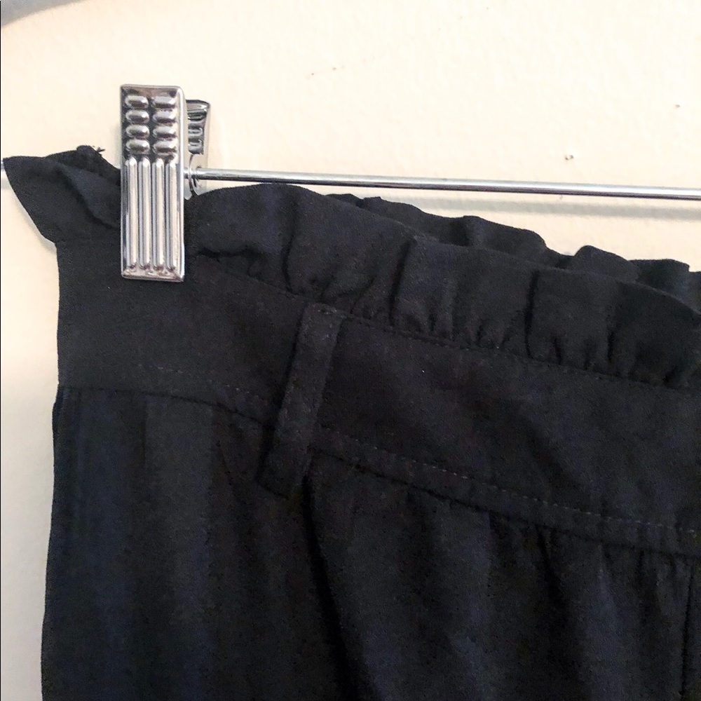 Black paper bag pants